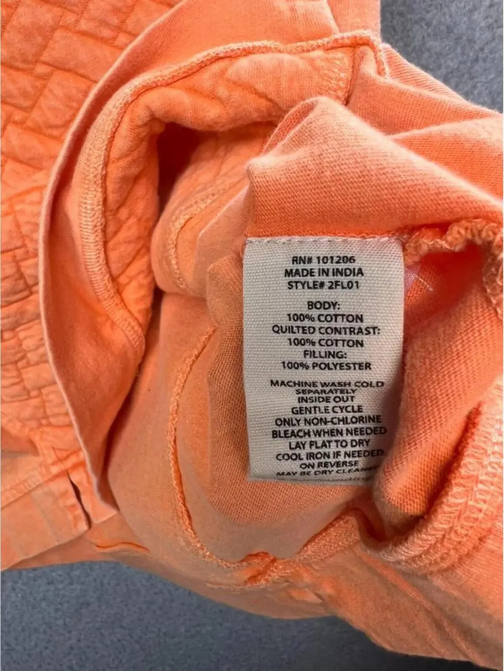 Soft Surroundings Womens S Orange Quilted 1/4 Zip Tunic Boho Coastal Resort Top